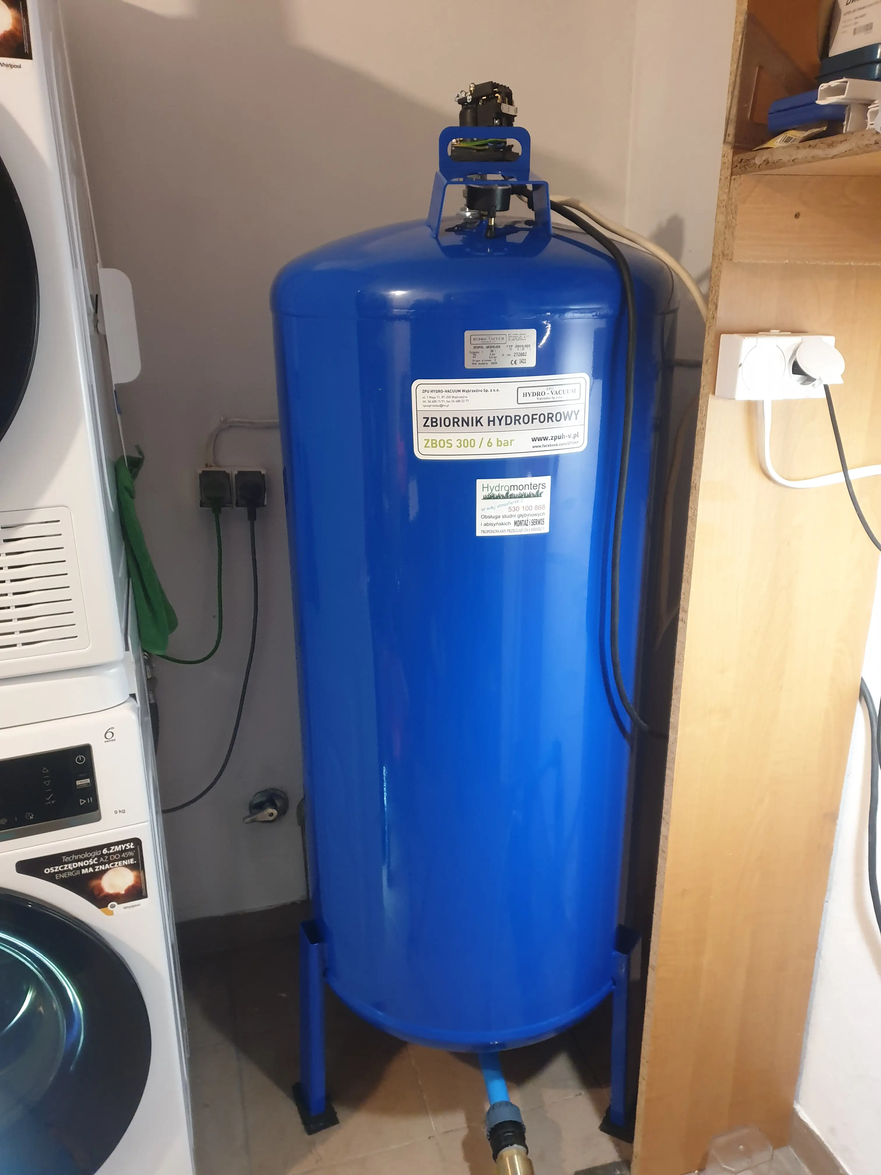 zbiornik przeponowy Hydrovacuum 300l w miejsce zbiornika ocynkowanego Ząbki